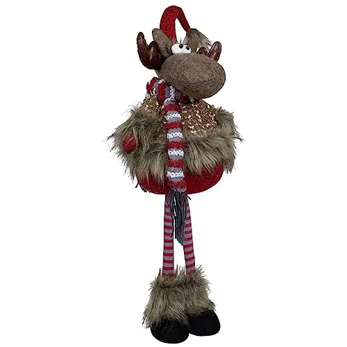 Christmas Paradise XL Stehender Weihnachts-Elch 65cm - Weihnachtlicher Zierschmuck, handgefertigter Elch mit liebevollen Details, ideal für eine festliche Atmosphäre in jedem Raum.