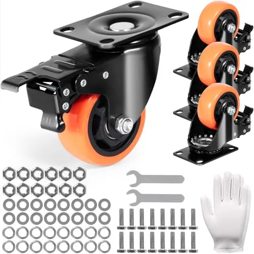 Produktbild VEVOR Möbelrollen 4er-Set Lenkrollen PVC φ76,2mm
