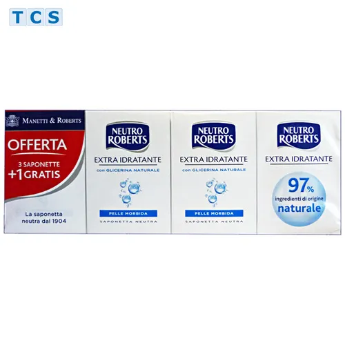NEUTRO ROBERTS Saponetta neutra, Stückseife mit Glycerin, 4x100 gr.