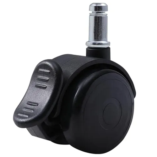 bürostuhl rollen mit bremse 11mm Hartbodenrollen für Bürostühle 5er Set Ersatzrollen Schreibtischstuhl Rollen, Gummirollen für Teppich und Parkettböden und Fliesen, Bürostuhlrollen 50mm bis 250kg