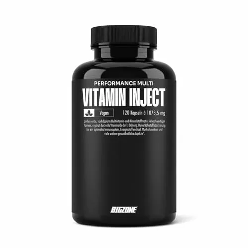 Big Zone Vita-min Inject (180 Kapseln) | Vitamin C, Magnesium & Calcium - Vitamin C Präparate mit kompletter Tagesdosis an Vitamin C, Magnesium und Calcium für optimale Gesundheit und Vitalität.