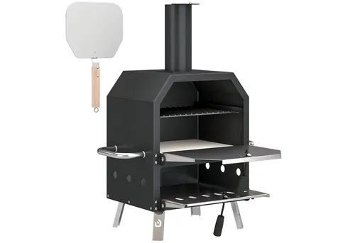 Novzep Pizzaofen Outdoor – Holzbefeuerter Pizzaofen mit 2 Ebenen - Vielseitiger Outdoor-Pizzaofen mit zwei Kochbereichen: Ob Pizza oder Grillgut, genießen Sie authentischen Holzofen-Geschmack. Inklusive Pizzastein und klappbaren Beinen für einfache Transportierbarkeit.