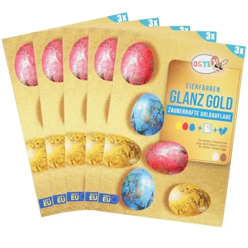 com-four® 15x Flüssige Eierfarben mit Goldfolie von COM-FOUR