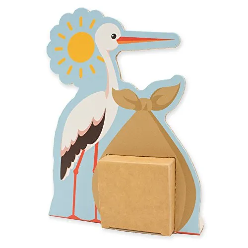 itenga Geldgeschenk oder Gastgeschenk Verpackung Storch aus Karton 16x12cm