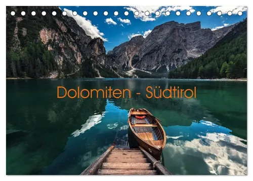 Dolomiten - Südtirol Tischkalender 2026, CALVENDO - Kalender mit 12 beeindruckenden Motiven der Dolomiten, gedruckt auf FSC-zertifiziertem Papier. Perfekt als Geschenk und für ein nachhaltiges Zuhause.