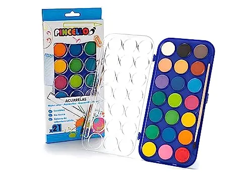 Anik-Shop 21 Wasserfarben Pinsel Aquarell Deckfarbkasten Malkasten Farbkasten Farben 29