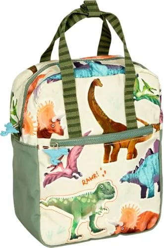 Dino Friends Rucksack - Bunter Dino für kleine Abenteurer - Schulranzen aus recyceltem Polyester, ideal für den Kindergarten oder Ausflüge, mit viel Platz für Brotdose und Trinkflasche sowie coolem Dino-Design.