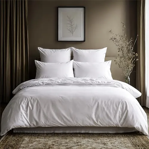Lavea® Bettwäsche 200x220 cm, 3-teilig, Weiß - Hochwertige 100% Baumwolle für optimalen Schlafkomfort. Pflegeleicht und langlebig, mit praktischen Reißverschlüssen. Oeko-TEX zertifiziert, ideal für empfindliche Haut und tägliche Nutzung.