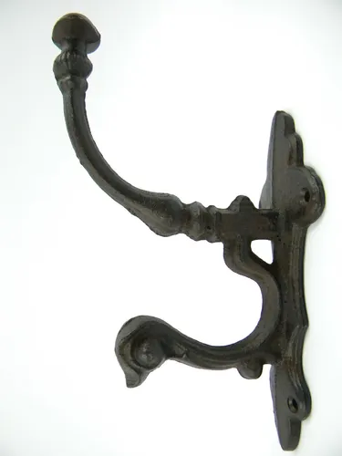 Wandhaken Garderobenhaken Kleiderhaken massiv Gusseisen rustikal Garderobe braun