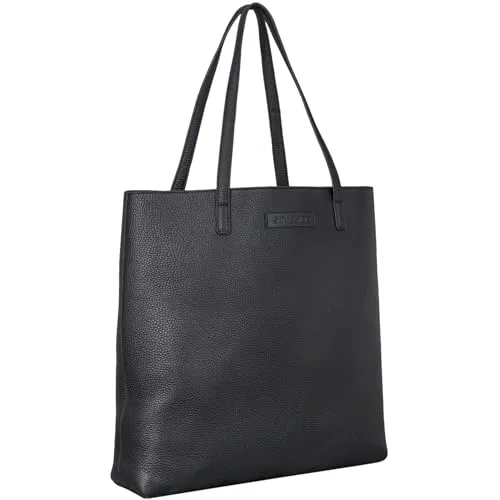 STILORD 'Carlotta' Leder Shopper Tasche Damen schwarz Groß ideal als Handtasche oder Schultertasche für Office, Freizeit und Studenten Vintage Ledertasche Frauen Echtleder