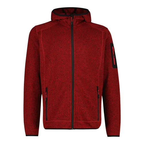 CMP MAN Fleece Jacket FIX Hood ferrari-nero (01CU) 46 von CMP