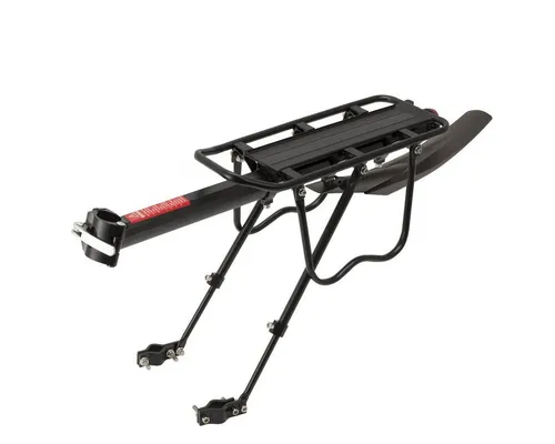 Midgard Fahrrad-Gepäckträger für Sattelstütze aus Aluminium - Gepäckträger für Fahrräder, leicht und robust aus Aluminium, mit Reflektor und Schutzblech für zusätzliche Sicherheit und Funktionalität.