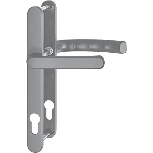 HOPPE Drückergarnitur LIÈGE - Schmalschild 24 mm - Türsicherungen mit flachem Griff und elegantem Edelstahl-Effekt, ideal für moderne Türen und wartungsfrei dank Gleitlager.