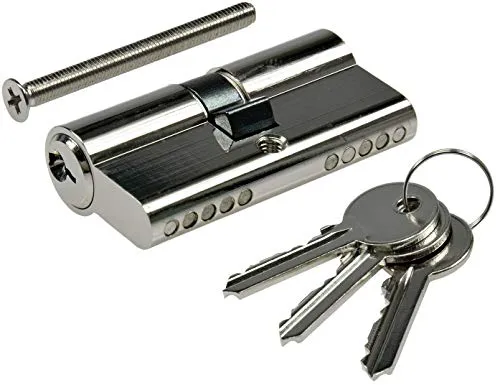 Schließzylinder Profil-Zylinder Türzylinder Türschloss für DIN Einsteck-Schlösser - Zylinder + 3 Bartschlüssel, 60mm 30/30mm