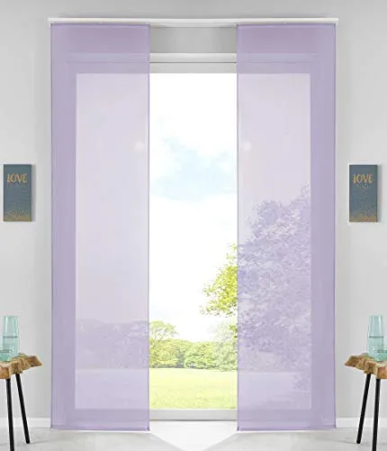 Schiebegardinen Flächenvorhänge 245x60 cm in Flieder in lila von Gardinenbox
