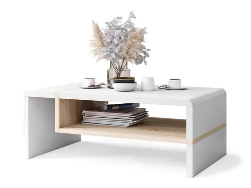 designimpex Couchtisch Folk 01 - Stilvoller Wohnzimmertisch mit Ablagefläche - Couchtische: Dieser elegante Tisch mit praktischer Ablagefläche verleiht jedem Raum neuen Flair und lässt sich perfekt mit bestehenden Möbeln kombinieren.