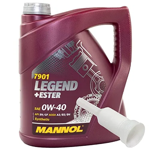 Motoröl Motor Öl vollsynthetisch MANNOL Legend+Ester 0W-40 API SN/CH-4 4 Liter mit Ausgießer