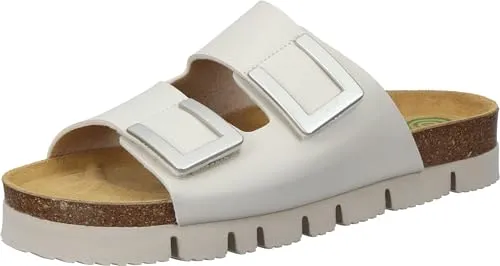 Dr. Brinkmann Pantolette Weiß - Bequeme Damen-Pantolette - Pantoletten mit 2 verstellbaren Schnallen für perfekte Passform und weichem Fußbett, ideal für höchsten Tragekomfort und modernes Design.