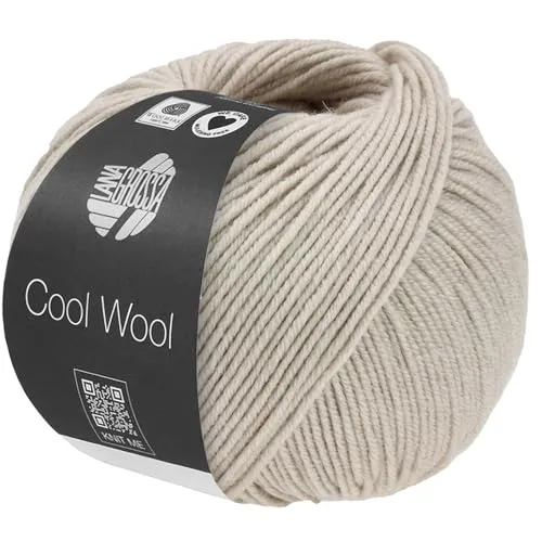 LANA GROSSA Cool Wool Melange | Extrafeine Merinowolle waschmaschinenfest und filzfrei | Handstrickgarn aus 100% Schurwolle (Merino extrafein) | 50g Wolle zum Stricken & Häkeln | 160m Garn FB 1491