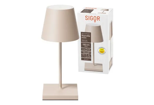 Sigor Akku-Tischleuchte NUINDIE USB-C Mini 250 mm in beige von Sigor