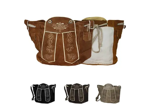 German Wear Trachtentasche GW2100 – Elegante Dirndltasche für Damen - Stylische Trachtentasche aus echtem Velourleder in 4 Farben, mit praktischen Klettverschluss-Taschen und verstellbarem Träger. Ideal für besondere Anlässe und den Alltag!