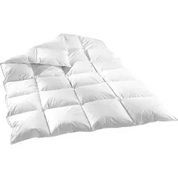 155x220cm Daunendecke 1600g - Kuschelige Steppdecke für jeden Anlass - Hochwertige Steppdecke mit 60% Daunen und 40% Federn, ideal für den Winter. Die 4x6 Kassettenstruktur sorgt für gleichmäßige Wärmeverteilung. Pflegeleicht und komfortabel für erholsame Nächte.