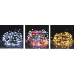 LED Außenlichterkette 15m erweiterbar Weihnachtsbeleuchtung Party Lichterkette, Farbe:kaltweiß - Weiß