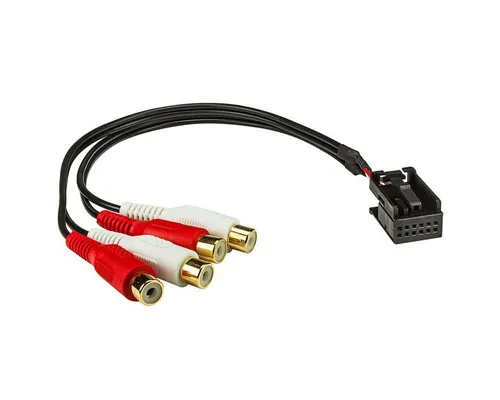 tomzz Audio AUX IN + Line-Out Adapter passt für Audi Seat Skoda VW Quadlock 12-pin KFZ-Adapter