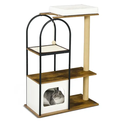 PawHut Kratzbaum Spanplatte, Stahl