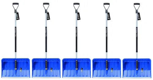 5x Alpinus Schneeschaufel robuster Aluminiumstiel Schneeräumer Schneeschieber