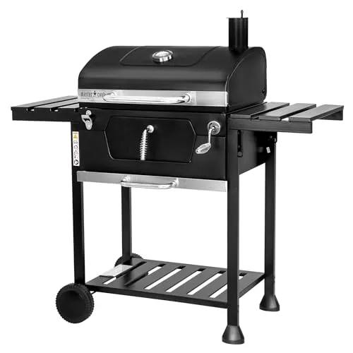 MasterCook Stahlkohlegrill mit Doppelgrill und Thermometer