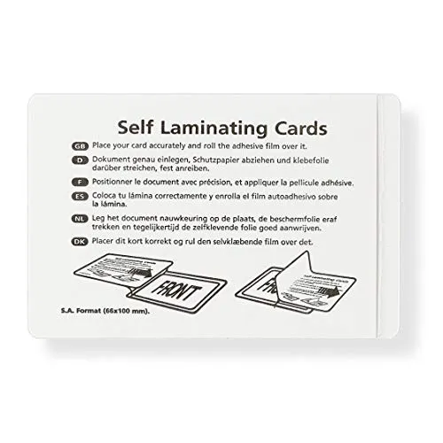 Kaltlaminiertaschen selbstklebend, Laminierfolien aus PET zum Versiegeln und Schützen von Fotos, Speisekarten etc. ohne Laminiergerät, 10er-Set, je 66 mm x 100 mm, transparent