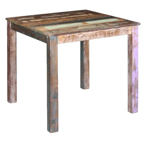 furnicato Esstisch aus massivem Altholz 80 x 82 x 76 cm - Vintage-Charme - Der furnicato Esstisch aus massivem Altholz bringt einzigartigen Vintage-Charme in Ihr Zuhause. Handgefertigt und stabil, ist er ideal für kleinere Räume und lässt sich flexibel erweitern. Jedes Stück ist ein Unikat.