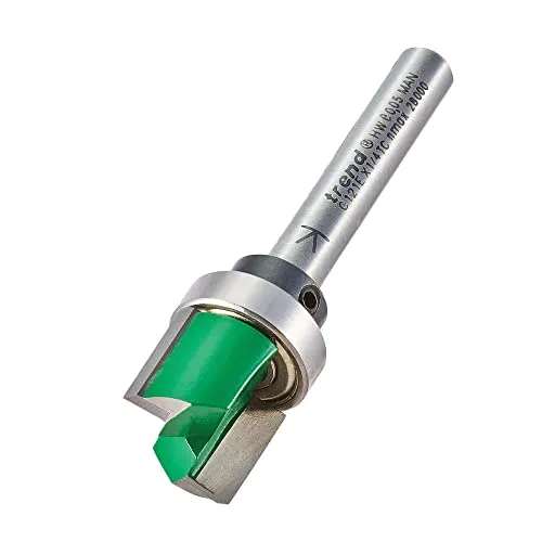 Trend C121GX1/4TC 6,35 cm Craft Schaft Pro Führungsschablone Profiler Fräser Bit, Durchmesser Schnittlänge 12,7 mm, Lager 15,9 mm Wolframkarbidspitze