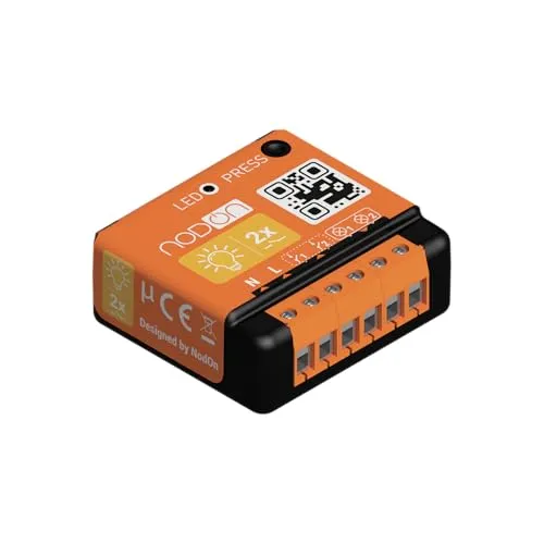 Nodon EnOcean Unterputz Modul 2*1.1kW - Unterputz Modul für intelligente Steuerung, schaltet 2 x 1150 Watt und ist kompatibel mit EnOcean Aktoren – ideal für Ihr Smart Home.