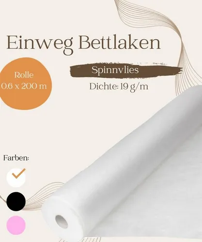 STM Company Einweg Bettlaken in Rolle 0,6x200 m - Betttücher für Kosmetikstudios und Massageräume, hygienisch, leicht und platzsparend, ideal für zahlreiche kosmetische Behandlungen.