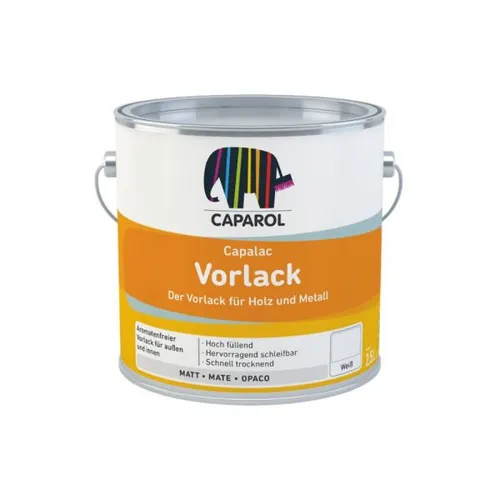 Caparol Capalac Vorlack 0,75 Liter Weiß 618491 – Hochwertige Grundierung - Der Caparol Capalac Vorlack ist ideal für Holz- und Metallflächen im Innen- und Außenbereich. Mit hervorragender Deckkraft und schneller Trocknung sorgt er für perfekte Lackierungen.