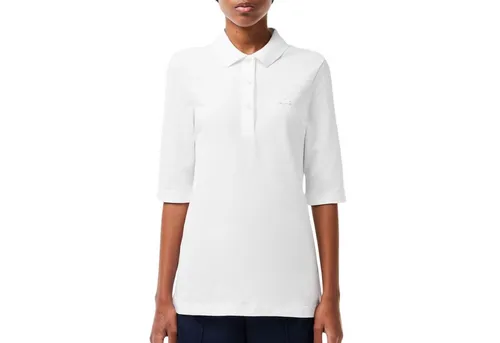 Lacoste Damen Poloshirt PF0503 - Bequemes Lacoste Poloshirt für Damen mit Dreiviertelärmeln, ideal für den Alltag. Aus 100% Baumwolle gefertigt, sorgt es für hohen Tragekomfort und eine normale Passform.