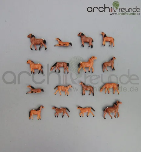 Modell Pferde handbemalt, Bauernhof Modellbau 1:150 Modelleisenbahn Spur N 10 x