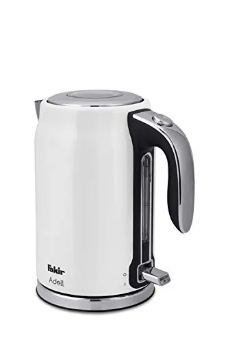 Fakir Adell Wasserkocher 4006001 - Edelstahl Wasserkocher in elegantem Weiß, 1,7 L Kapazität und 2200 W Leistung für schnelles Erhitzen, perfekt für jede Küche.