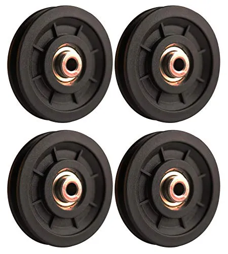 LFJ 90mm Seilrolle, Umlenkrolle, Universallager Riemenscheibe für Gym Fitnessgeräte Ersatzteil Garagentor Kabelmaschine Drahtseilrolle (4Pcs)