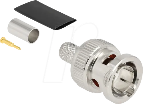 DELOCK 91771 - BNC Stecker zum Crimpen RG59 mit passendem Schrumpfschlauch