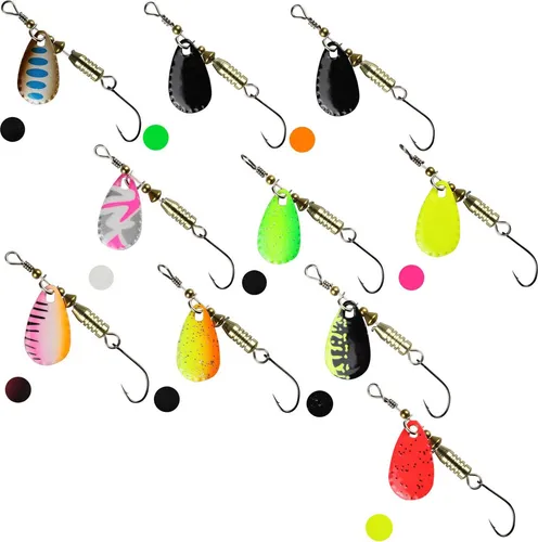 FTM Forellen Blinker - Spinner zum Forellenangeln, Gewicht:4g, Farbe:kupfer mit blauen Punkten / schwarz