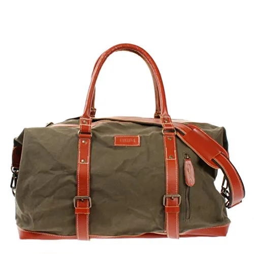LECONI Weekender groß Canvas + Echt-Leder - Stilvolle Reisetasche für Damen und Herren - Weekender aus weichem Canvas und robustem Büffelleder, ideal für Reisen. Mit verstellbarem Trageriemen und praktischem Reißverschlussfach für einfachen Zugriff.