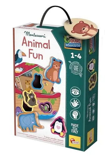 MONTESSORI Holz Tiere Spaß – Lernspiel für Kinder - Entdecken Sie das Montessori Holz Tiere Spiel! Fördert Kreativität und Lernfreude, ideal für kleine Entdecker. Inklusive mehrsprachiger Anleitung.