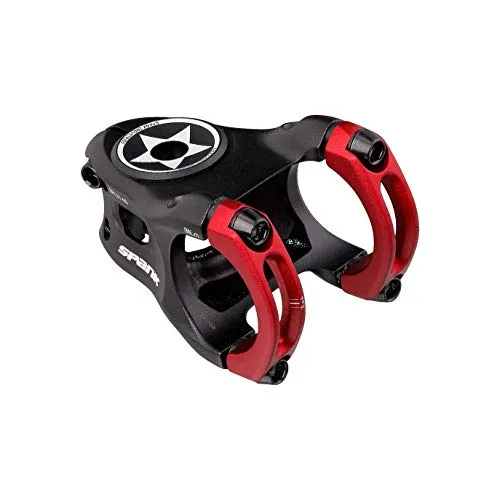 SPANK Split 35 Vorbau 35mm rot - Leichter Enduro Vorbau für optimale Anpassung an jeden Fahrstil. Mit modernem Shotpeen-Finish für verbesserte Festigkeit und Langlebigkeit. Erhältlich in verschiedenen Längen für individuellen Komfort.
