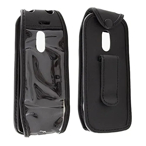 caseroxx Ledertasche mit Gürtelclip für Nokia 225 4G (2020) in schwarz – robuste Handy-Tasche mit Sichtfenster & Gürtelclip aus Echtleder, ideal für Beruf, Freizeit, Outdoor & sicheren Transport