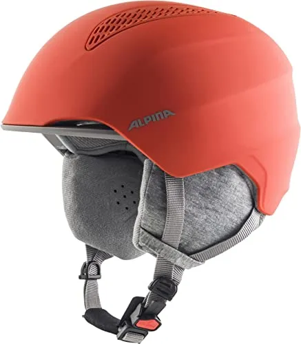 Alpina Grand JR - Sicherer und leichter Skihelm für Kinder, Pumpkin-orange matt - Skihelme: Robuste Außenschale mit 3 Shell Construction, optimaler Schutz dank Stoßabsorption und geringem Gewicht durch Inmold-Fertigung, individuell anpassbar für besten Tragekomfort.