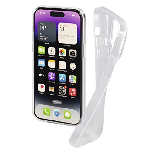 Hama Handyhülle für Apple iPhone 14 Pro Max „Crystal Clear“ (durchsichtige iPhone 14 Pro Max Hülle aus TPU, Flexible Schutzhülle, Handyschutz mit Anti-Rutsch-Oberfläche) transparent