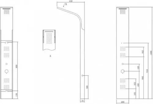 Leziter Alegro Silver Hydromassage-Duschpaneel aus Edelstahl